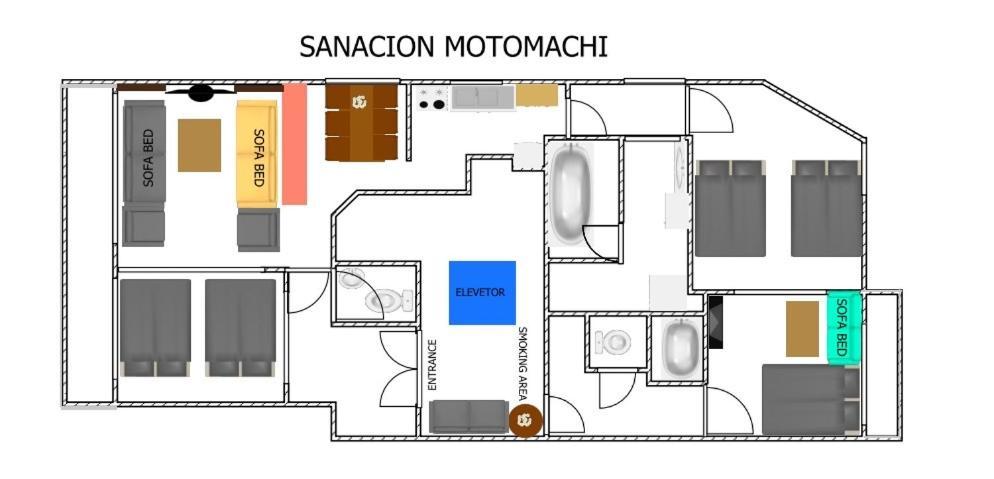شقة Sanacion Motomachi 7 なんばで150平米の広々空間 最大14名 Netflix見れます أوساكا المظهر الخارجي الصورة